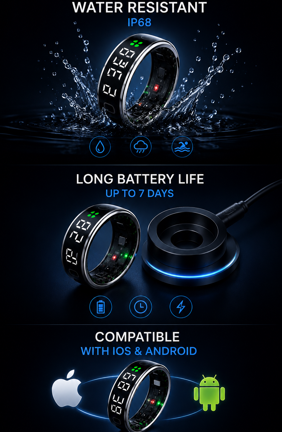 ZYRON Smart Ring – Health & Fitness Tracker