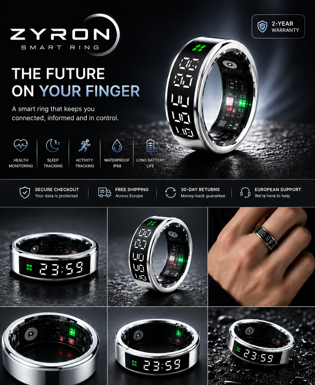 ZYRON Smart Ring – Health & Fitness Tracker